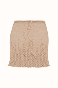 Ladder Illusion Skirt in Beige