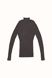 Ribbed Mock Neck in Ash Grey
