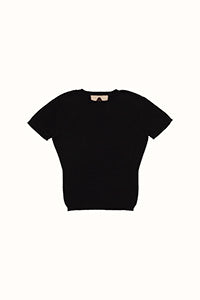 Plain Knit Baby Tee in Black