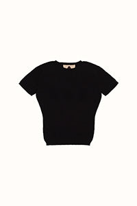 Stars Openwork Baby Tee in Black