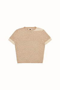 Contrast T-Shirt in Beige & Cream