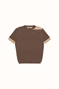 Contrast T-Shirt in Natural Taupe & Beige