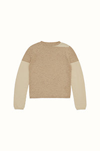 Contrast Long Sleeve in Beige & Cream