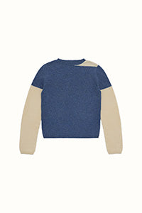Contrast Long Sleeve in Denim & Cream