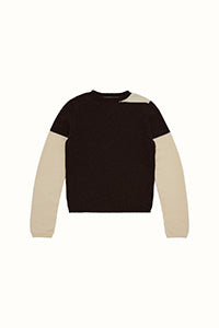 Contrast Long Sleeve in Natural Brown & Cream