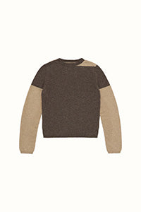 Contrast Long Sleeve in Natural Taupe & Beige