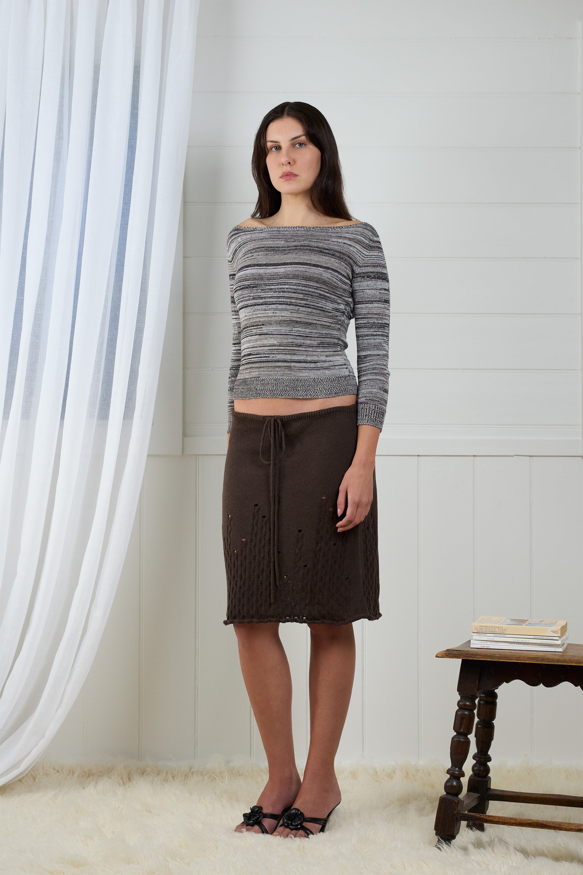 Fruitchouli Fitted Boat Neck in Studio Blend III Organic Cotton SeaCell™ – Australian knitwear (3 Quarter)