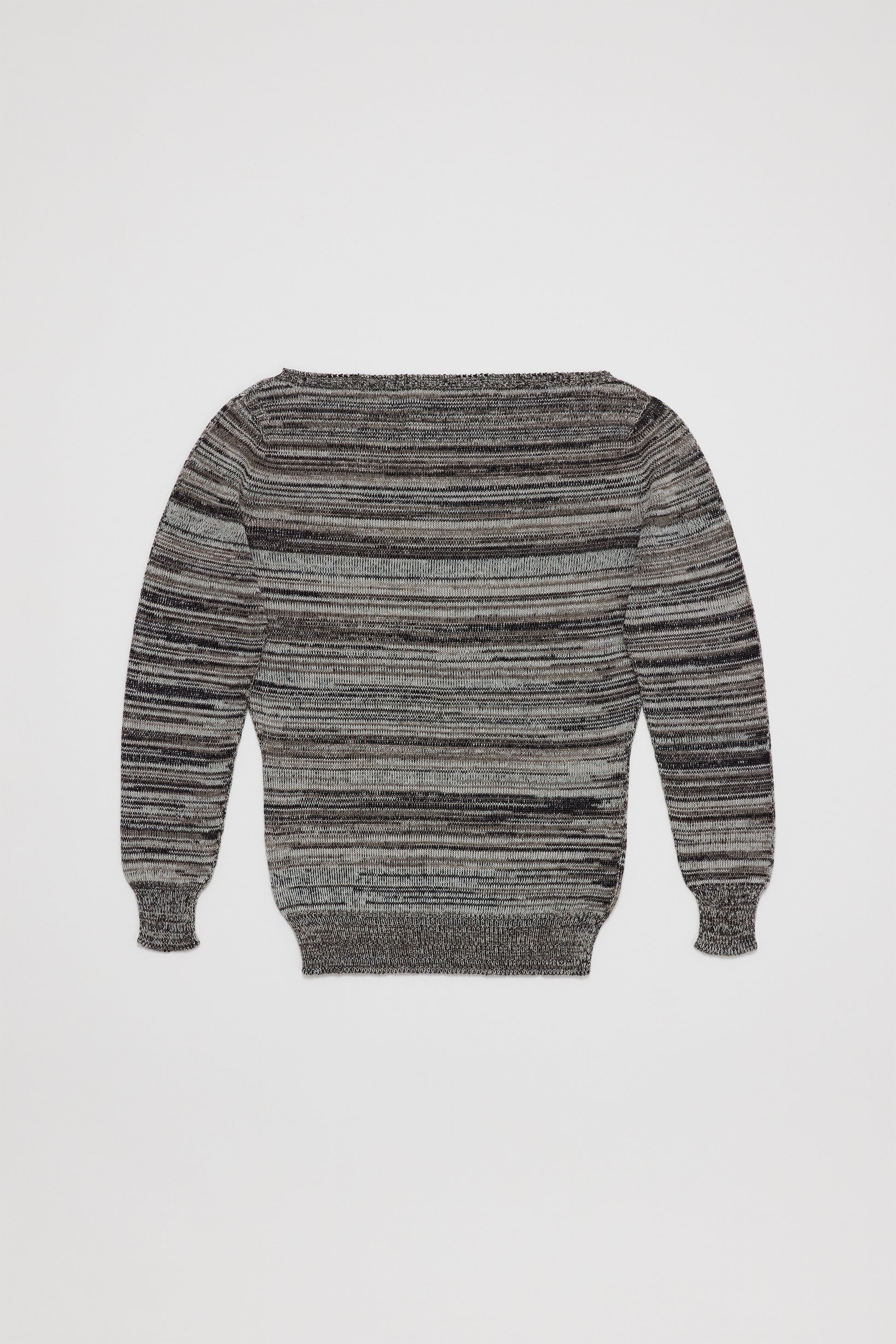 Fruitchouli Fitted Boat Neck in Studio Blend III Organic Cotton SeaCell™ – Australian knitwear (Flat Lay Back)
