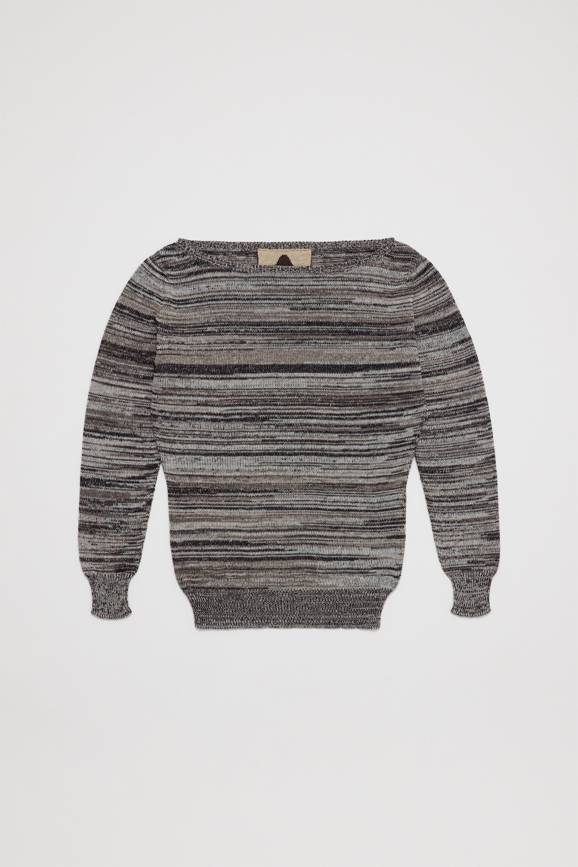 Fruitchouli Fitted Boat Neck in Studio Blend III Organic Cotton SeaCell™ – Australian knitwear (Flat Lay Front)