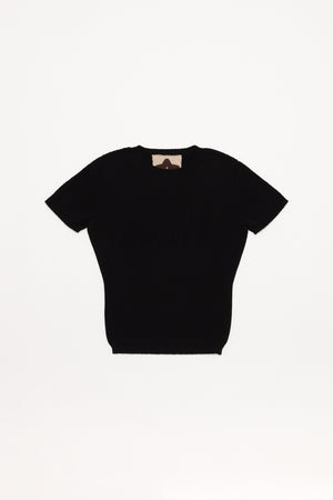 Fruit Openwork Baby Tee in Black