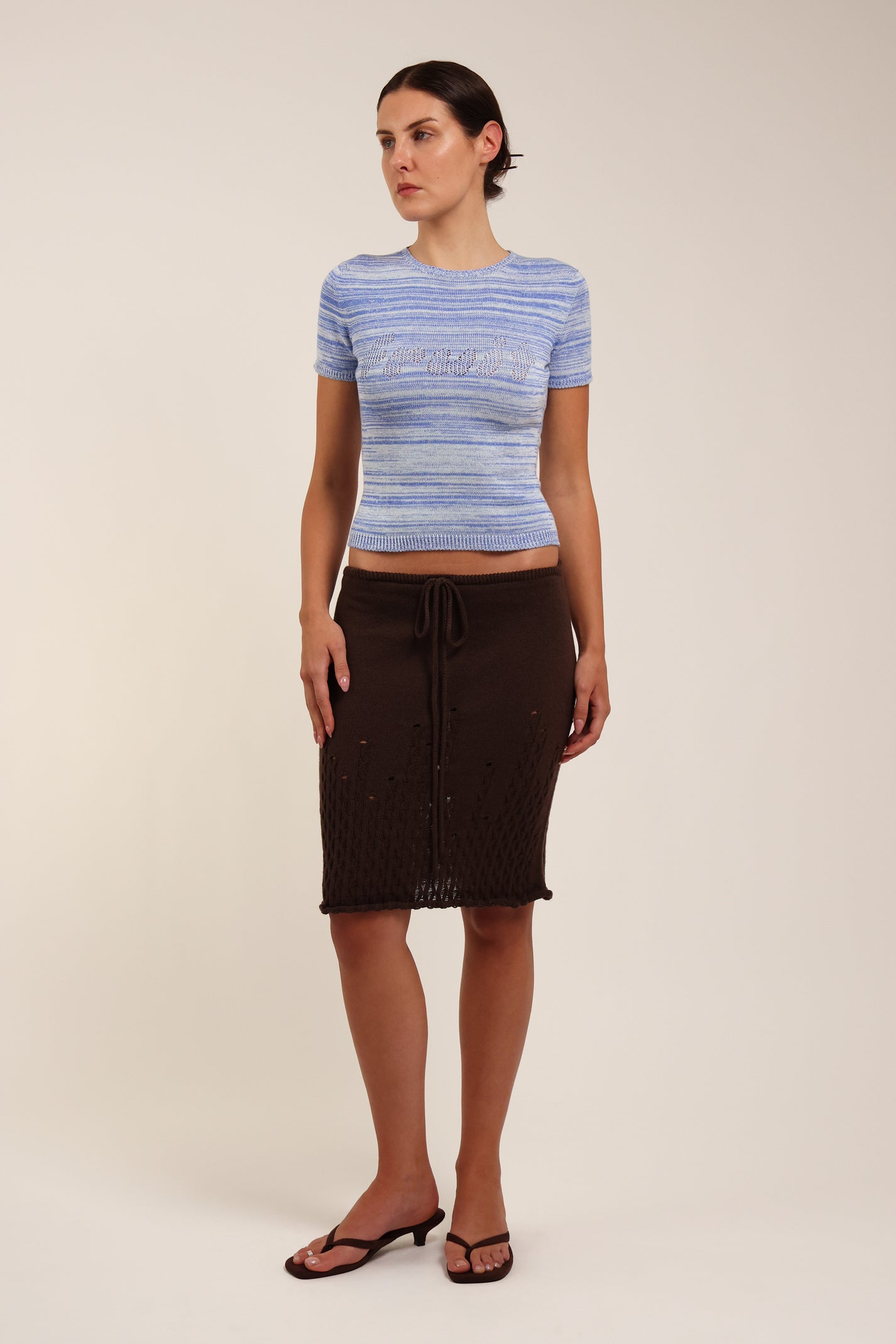 Fruitchouli Fruit Openwork Baby Tee in Studio Blend I Organic Cotton SeaCell™ – Australian knitwear (Front)