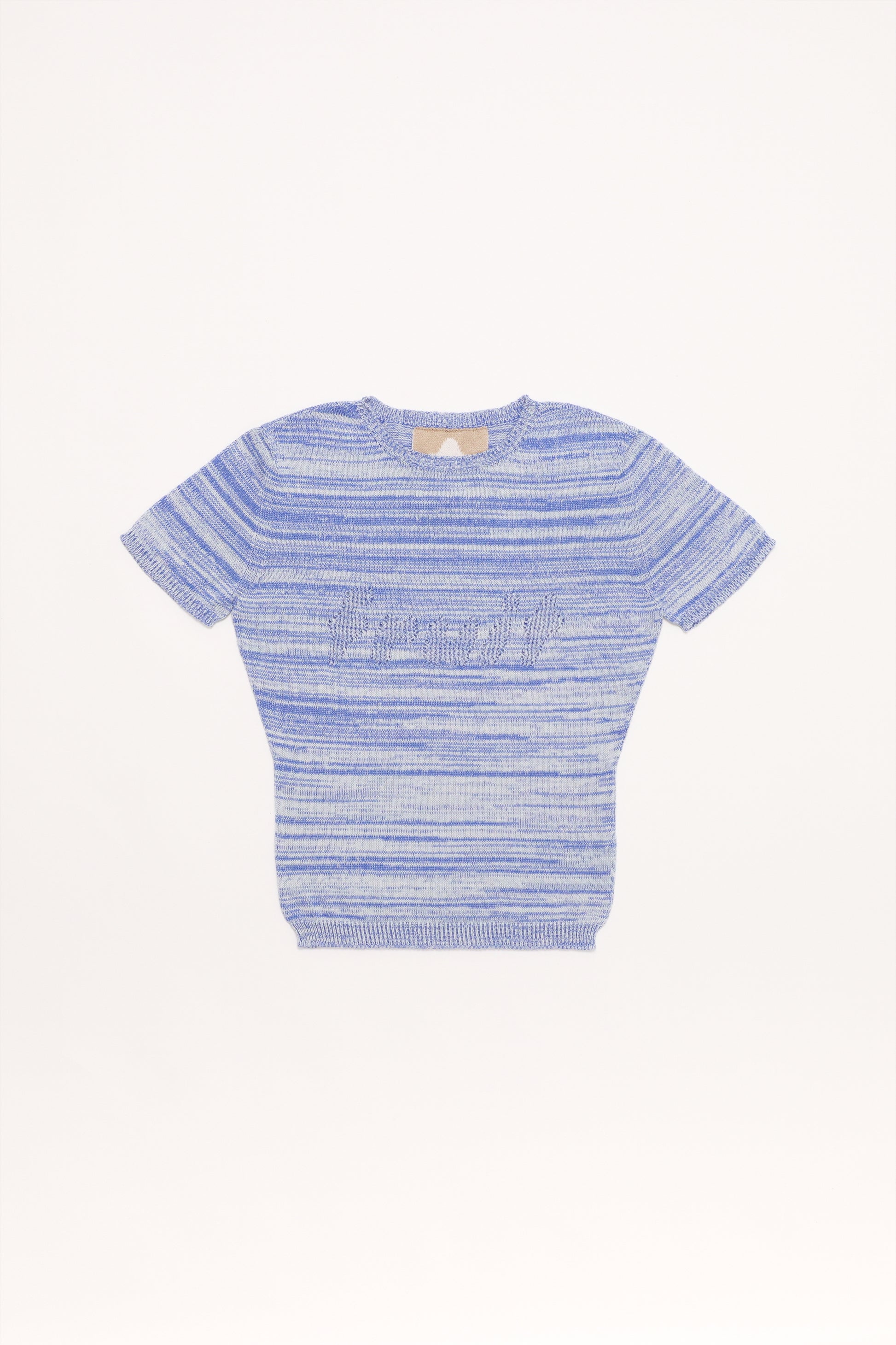 Fruitchouli Fruit Openwork Baby Tee in Studio Blend I Organic Cotton SeaCell™ – Australian knitwear (Flat Lay Front)