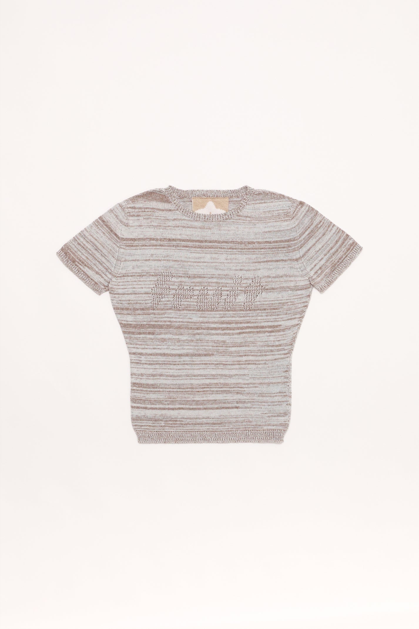 Fruitchouli Fruit Openwork Baby Tee in Studio Blend II Organic Cotton SeaCell™ – Australian knitwear (Flat Lay Front)