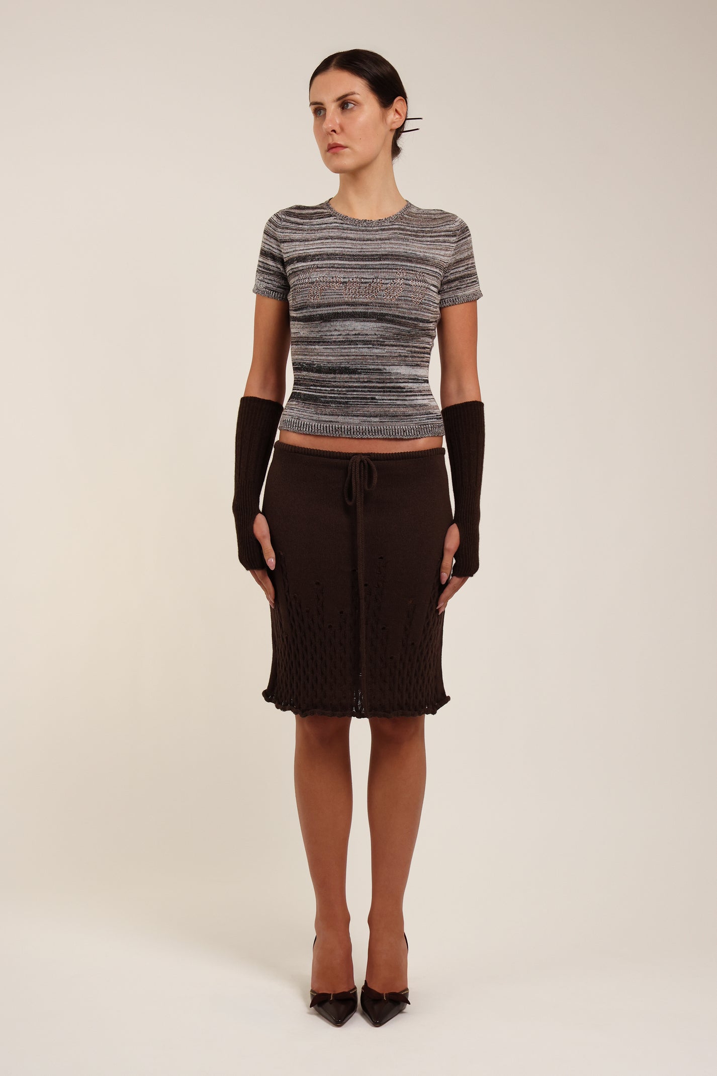 Fruitchouli Fruit Openwork Baby Tee in Studio Blend III Organic Cotton SeaCell™ – Australian knitwear (Front)