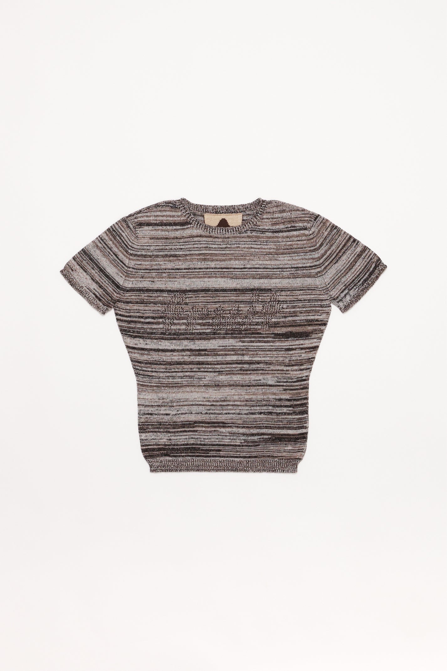 Fruitchouli Fruit Openwork Baby Tee in Studio Blend III Organic Cotton SeaCell™ – Australian knitwear (Flat Lay Front)