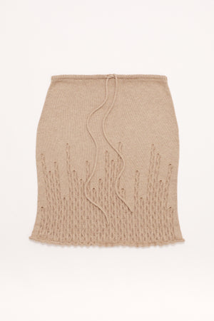 Ladder Illusion Skirt in Beige
