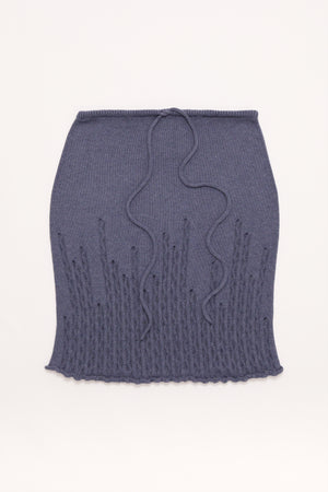 Ladder Illusion Skirt in Denim