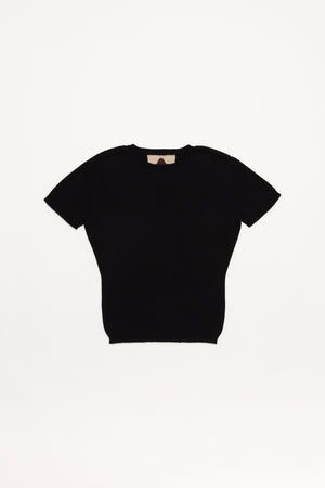 Plain Knit Baby Tee in Black