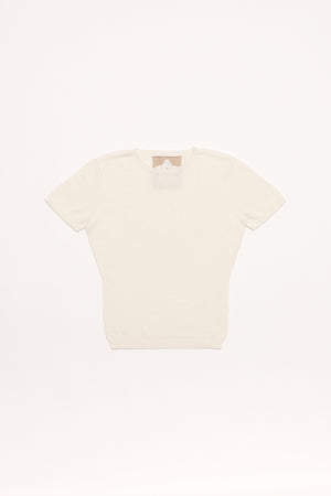 Plain Knit Baby Tee in White