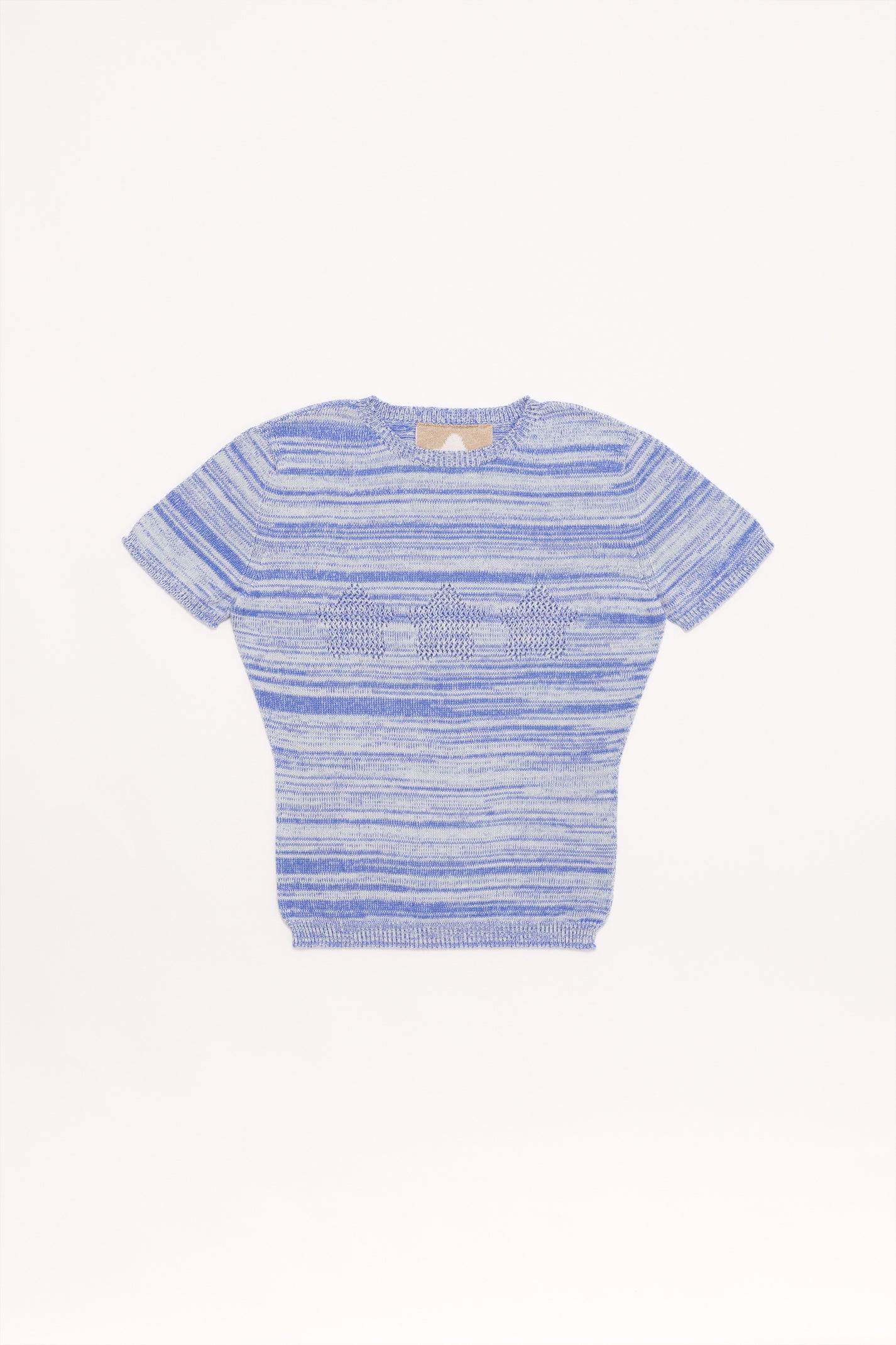Fruitchouli Stars Openwork Baby Tee in Studio Blend I Organic Cotton SeaCell™ – Australian knitwear (Flat Lay Front)