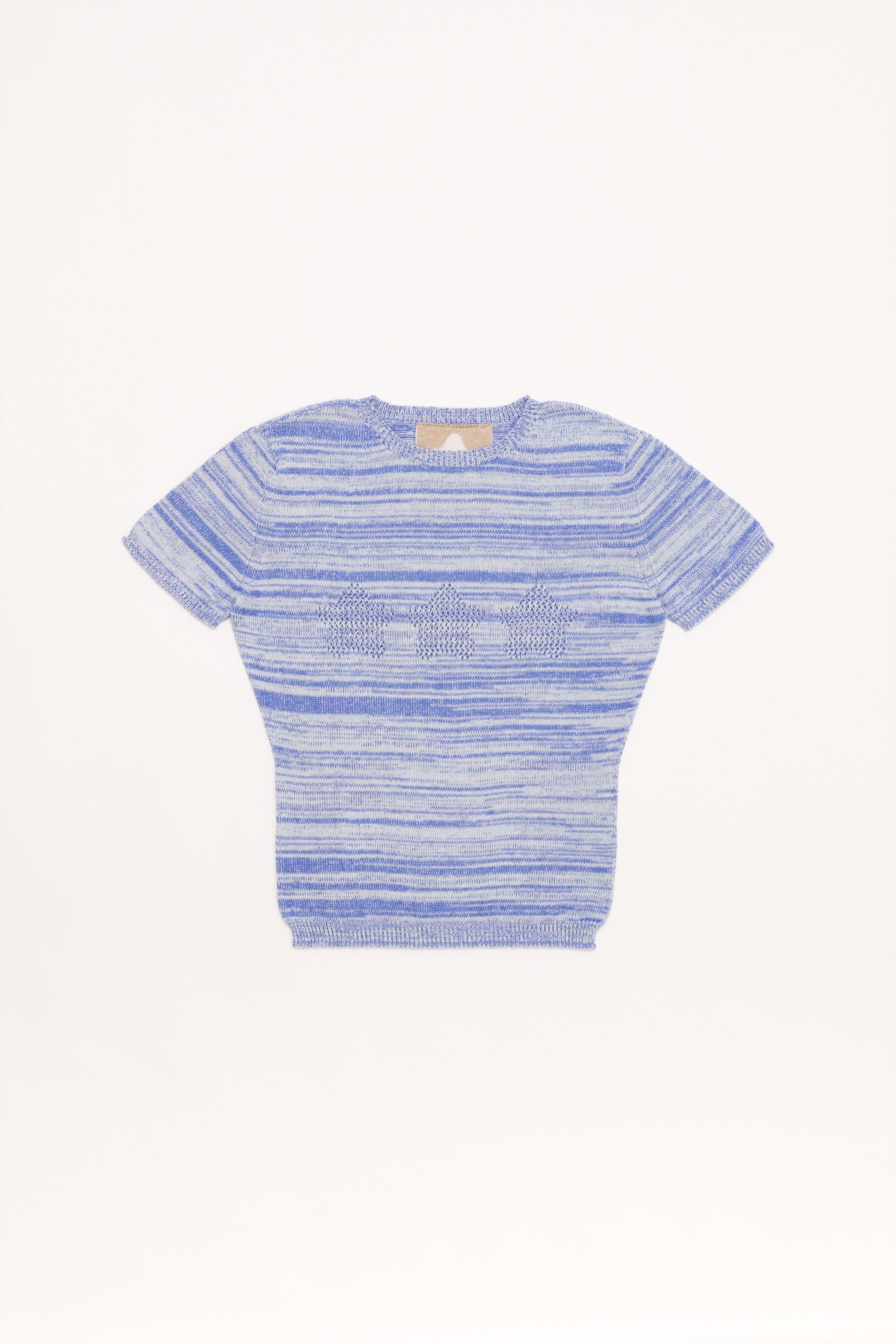 Fruitchouli Stars Openwork Baby Tee in Studio Blend I Organic Cotton SeaCell™ – Australian knitwear (Flat Lay Front)