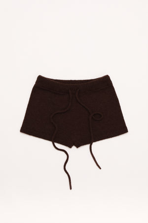 Trompe L’Oeil Micro Shorts in Natural Brown