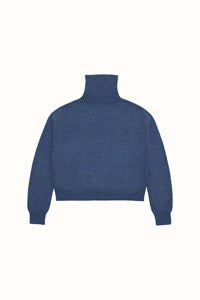 Relaxed Turtleneck Sweater in Denim