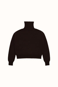 Relaxed Turtleneck Sweater in Natural Brown