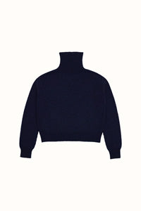 Relaxed Turtleneck Sweater in Navy