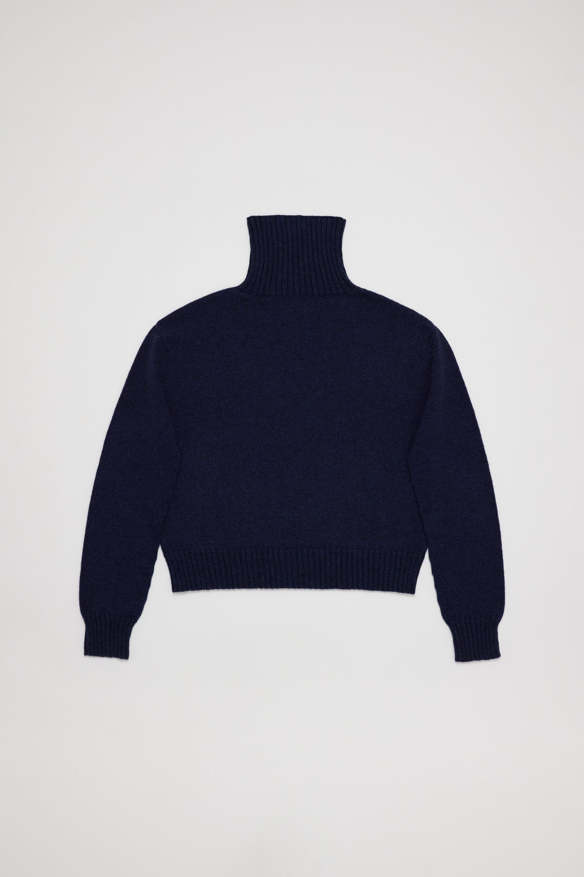Fruitchouli Relaxed Turtleneck Sweater in Navy Yak – Australian knitwear (Flay Lay Back)