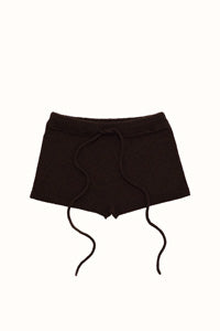 Trompe L’Oeil Micro Shorts in Natural Brown