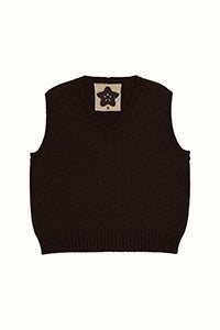 V-Neck Vest in Natural Brown