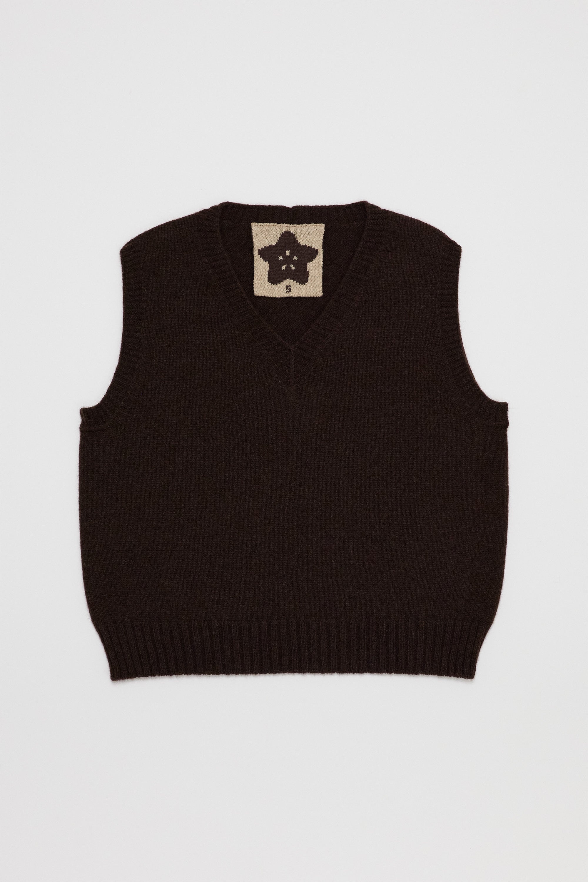 V-Neck Vest in Natural Brown – Fruitchouli