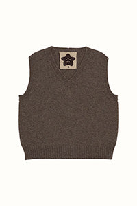 V-Neck Vest in Natural Taupe